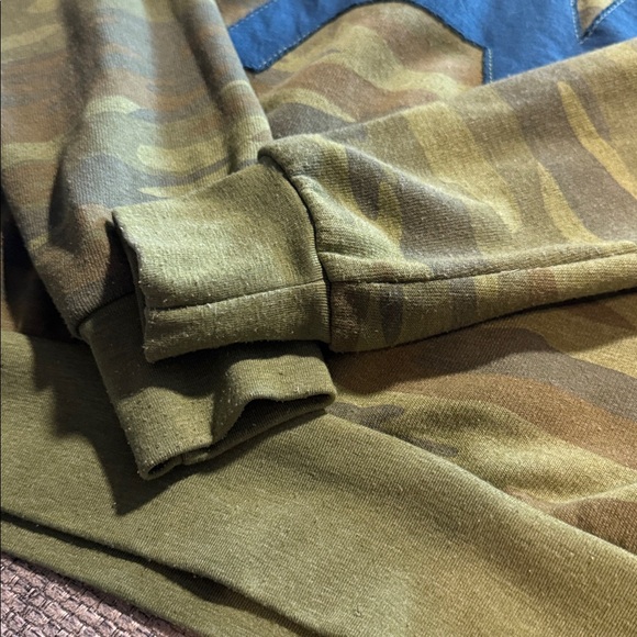 VTG RARE Aviator Nation Logo Stitch Camo Pullover Hoodie Green Women’s XS - Picture 4 of 7